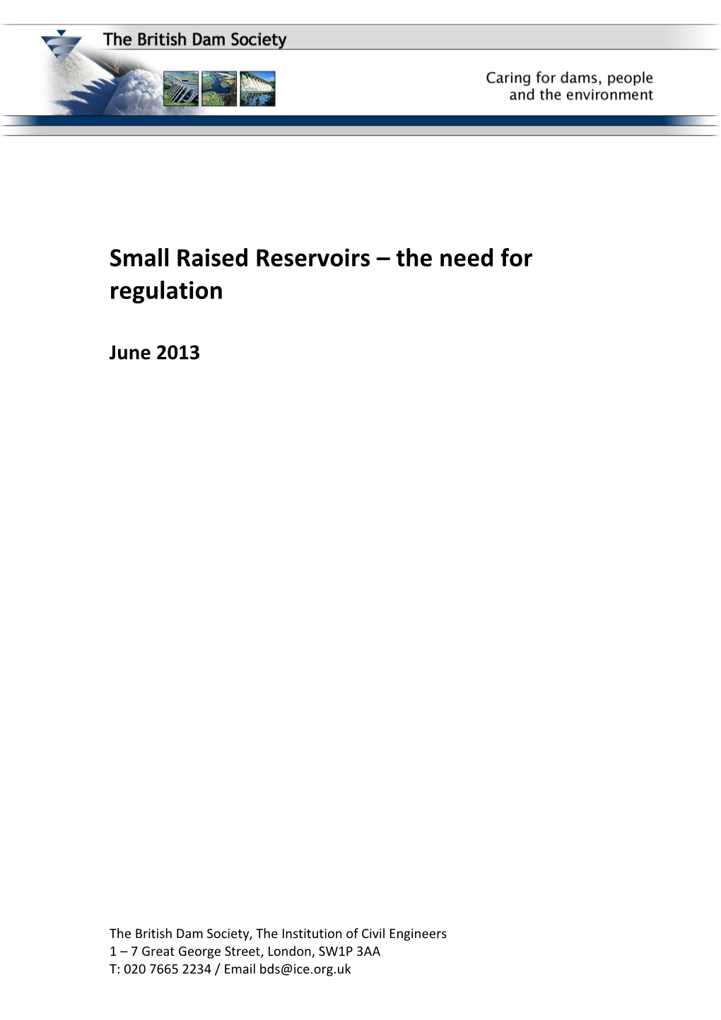 Small Raised Reservoirs the Need for Regulation June 2013.Doc