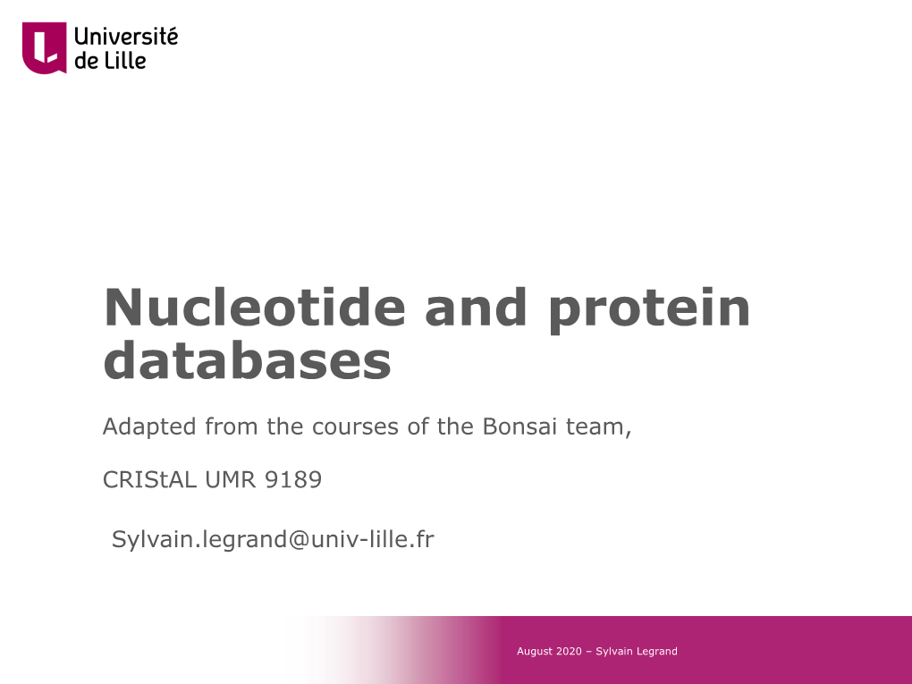 Nucleotide and Protein Databases