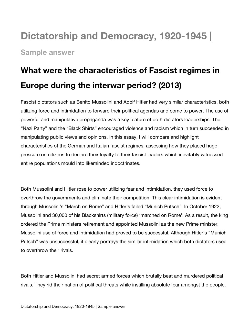 Dictatorship and Democracy, 1920-1945 |