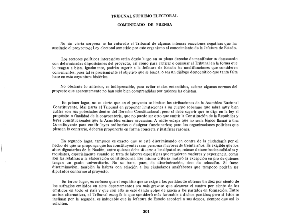 TRIBUNAL SUPREMO ELECTORAL COMUNICADO DE PRENSA No Sin Cierta. Sorpresa Se Ha Enterado El Tribunal De Algunas Intensas Reaccione