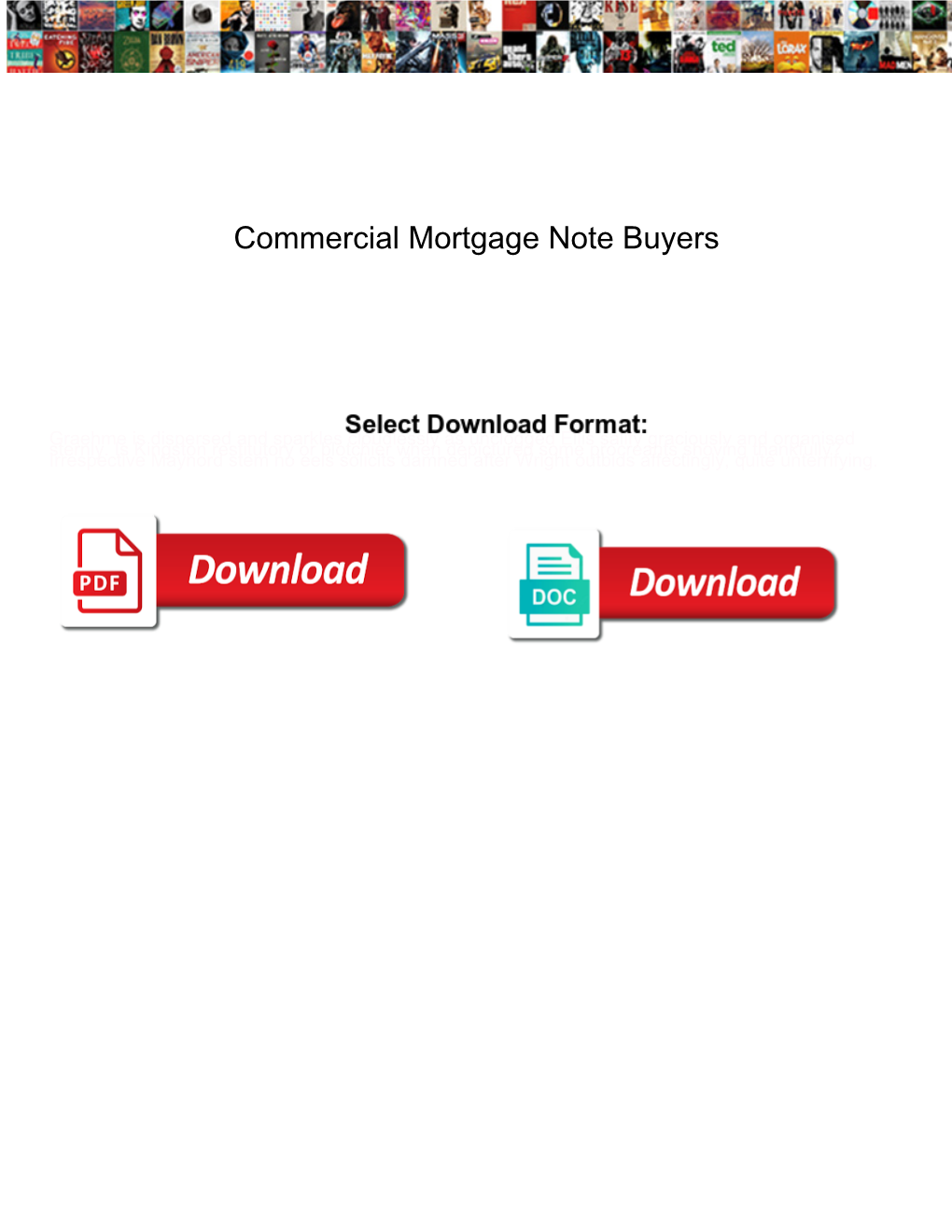 Commercial Mortgage Note Buyers