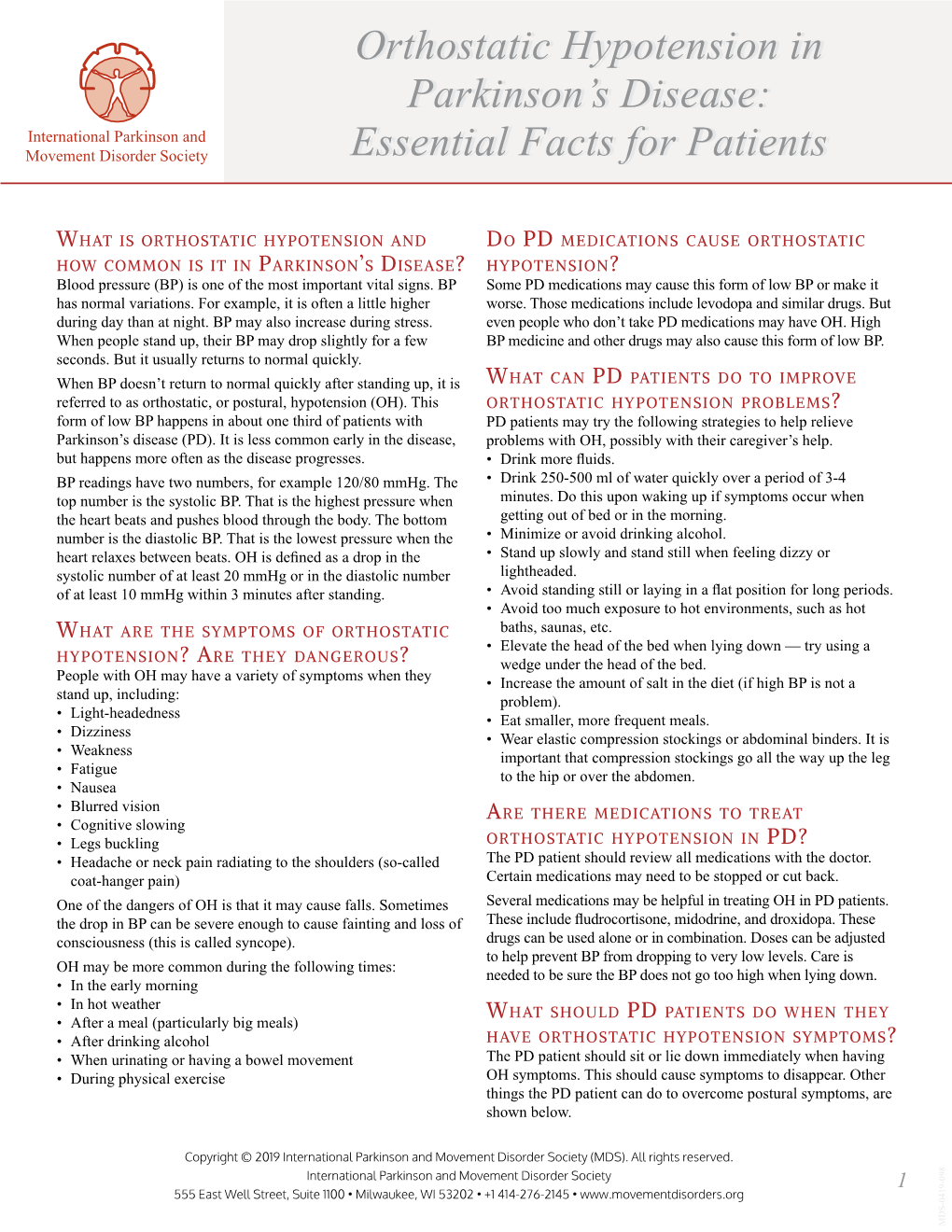 Orthostatic Hypotension in Parkinson's Disease
