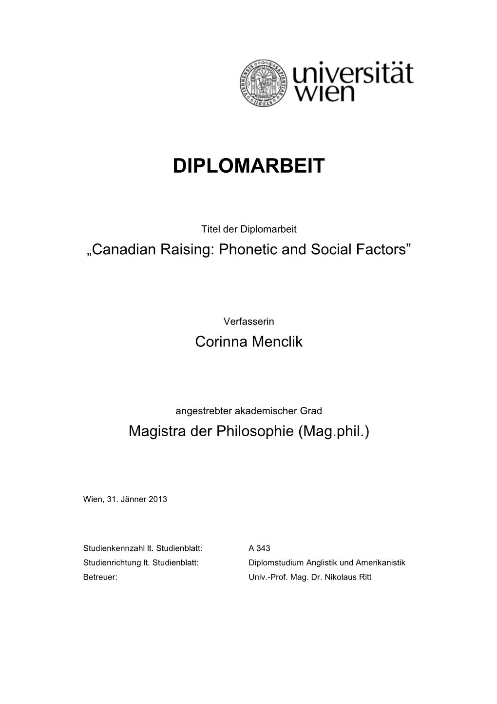 Diplomarbeit