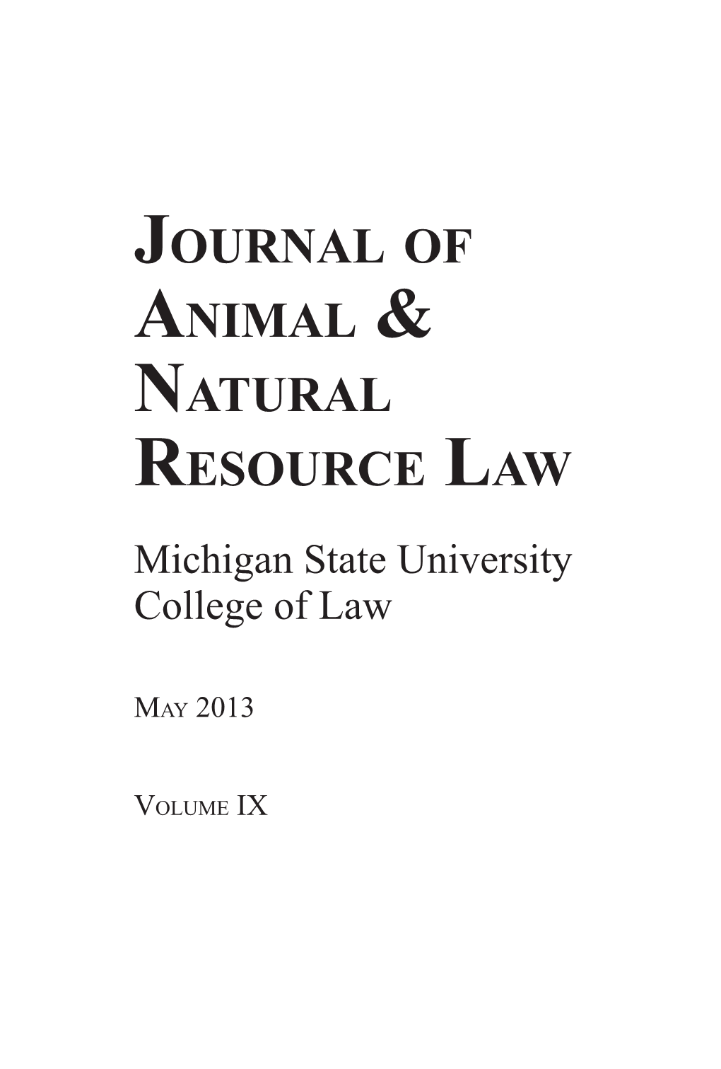 Journal of Animal & Natural Resource