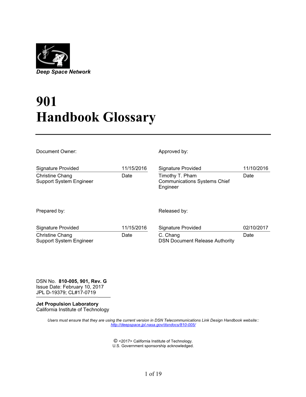 901 Handbook Glossary