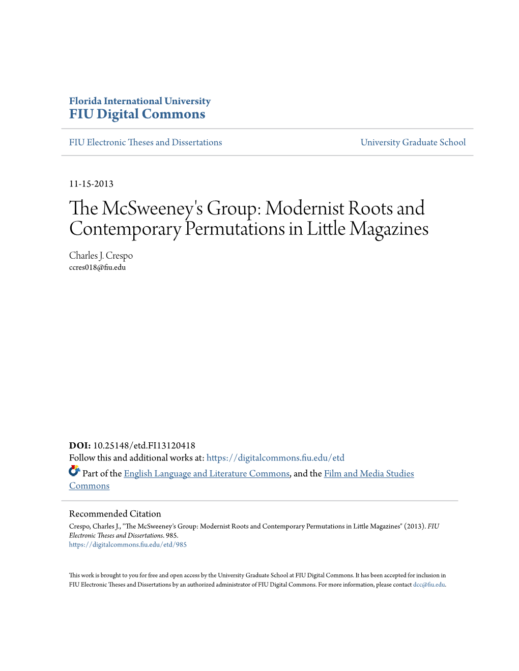 The Mcsweeney's Group