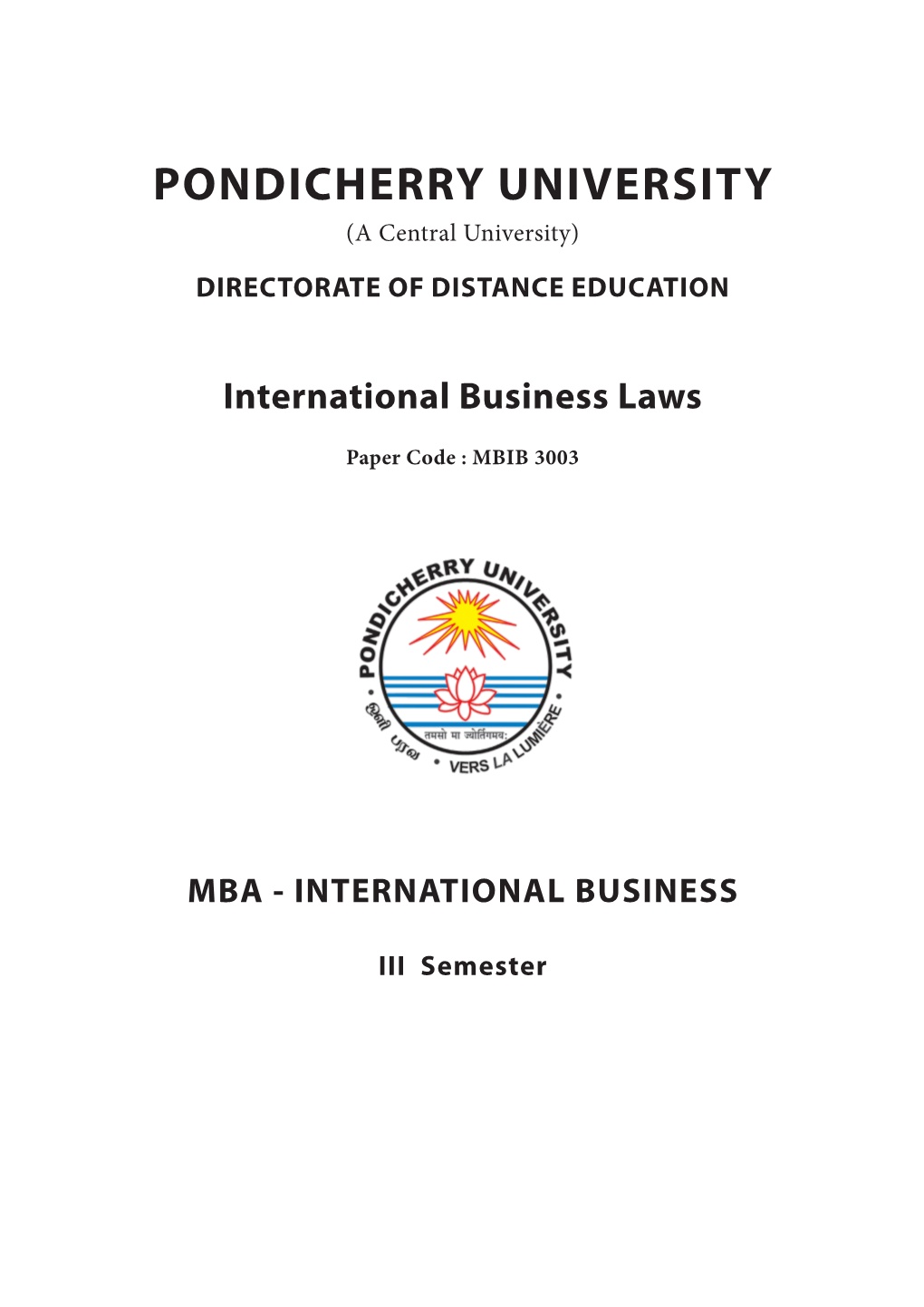 International Business Laws