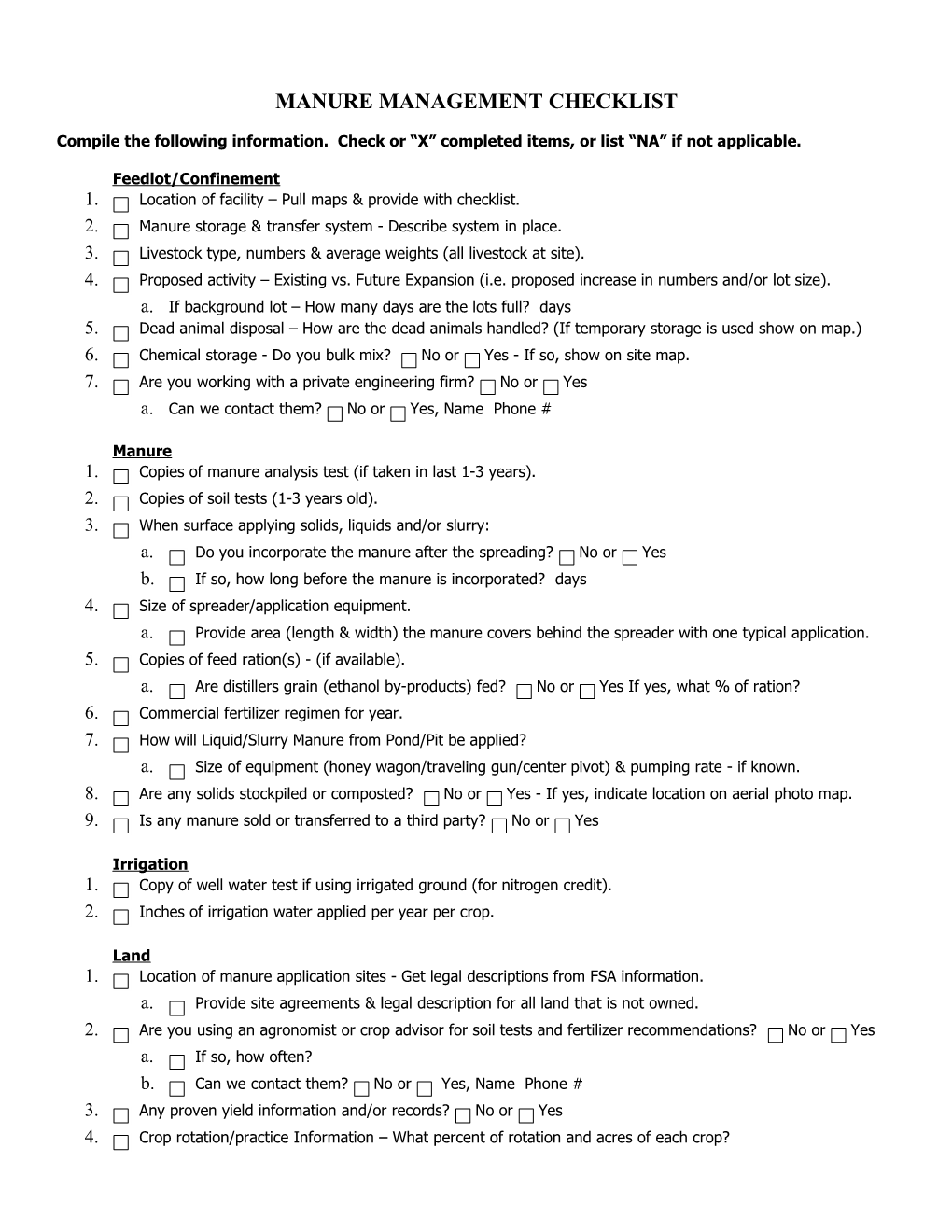 Ne-Cpa-71 Manure Management Checklist