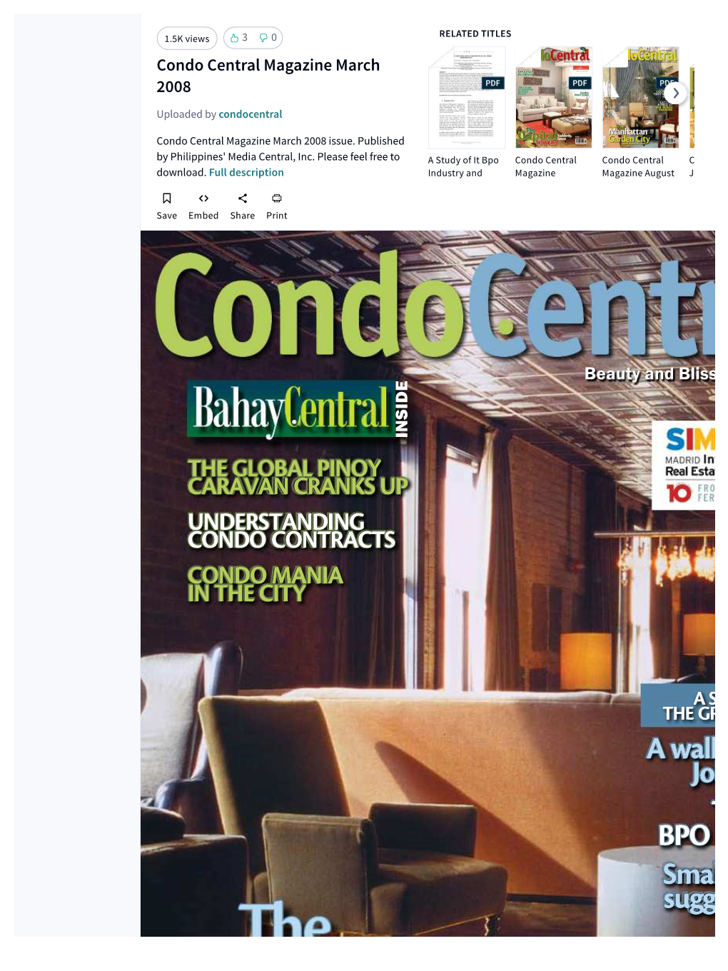 Condo Central Magazine March 2008  Uploaded by Condocentral