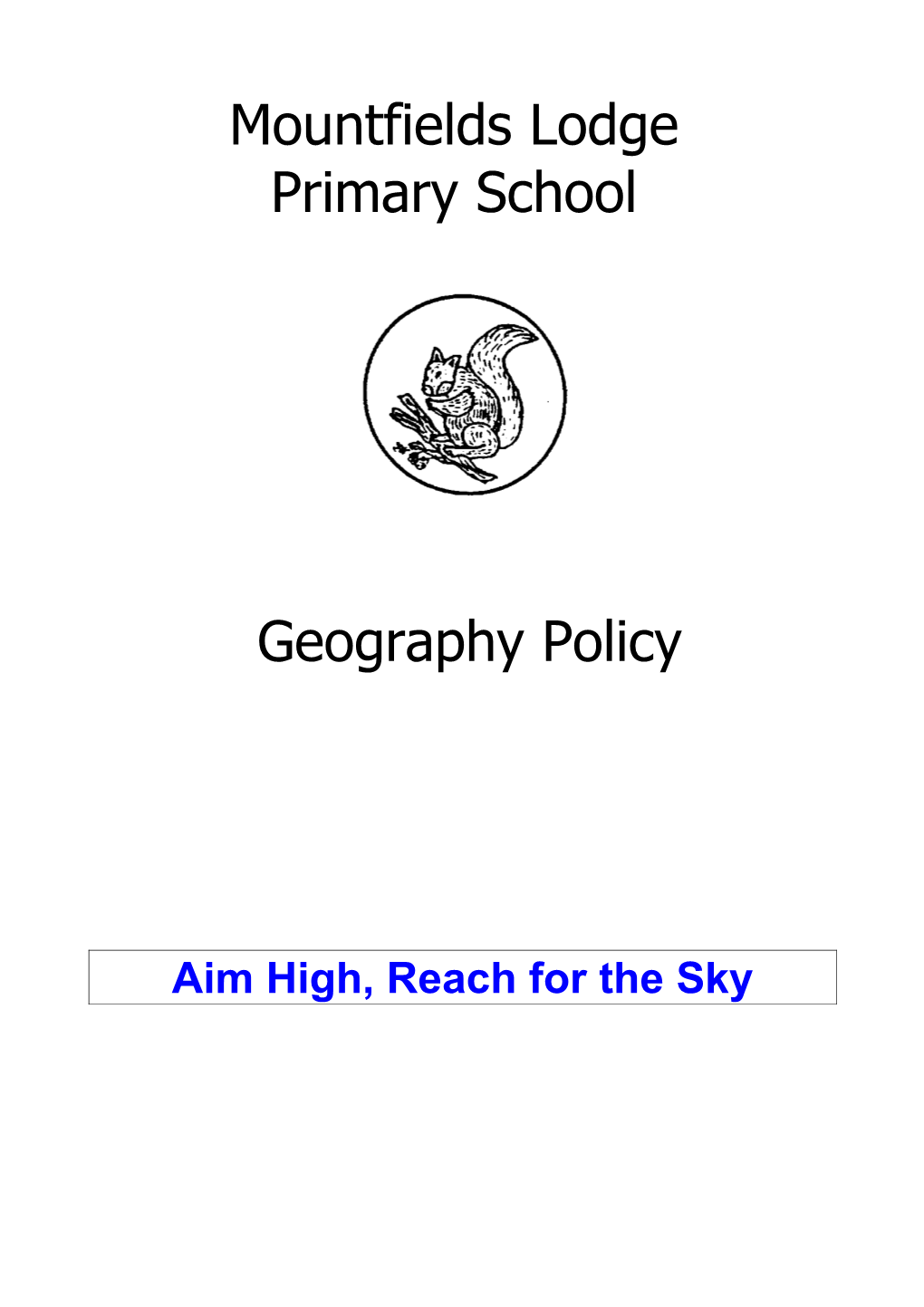 CSF Model Geography Policy For Primary Schools