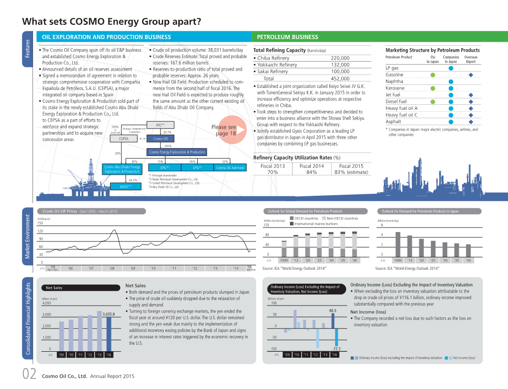 Annual Report 2015 PETROCHEMICAL BUSINESS WIND POWER GENERATION BUSINESS