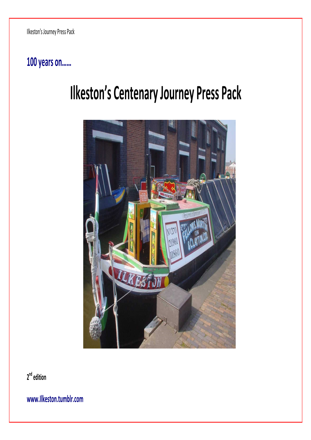 Ilkeston's Centenary Journey Press Pack