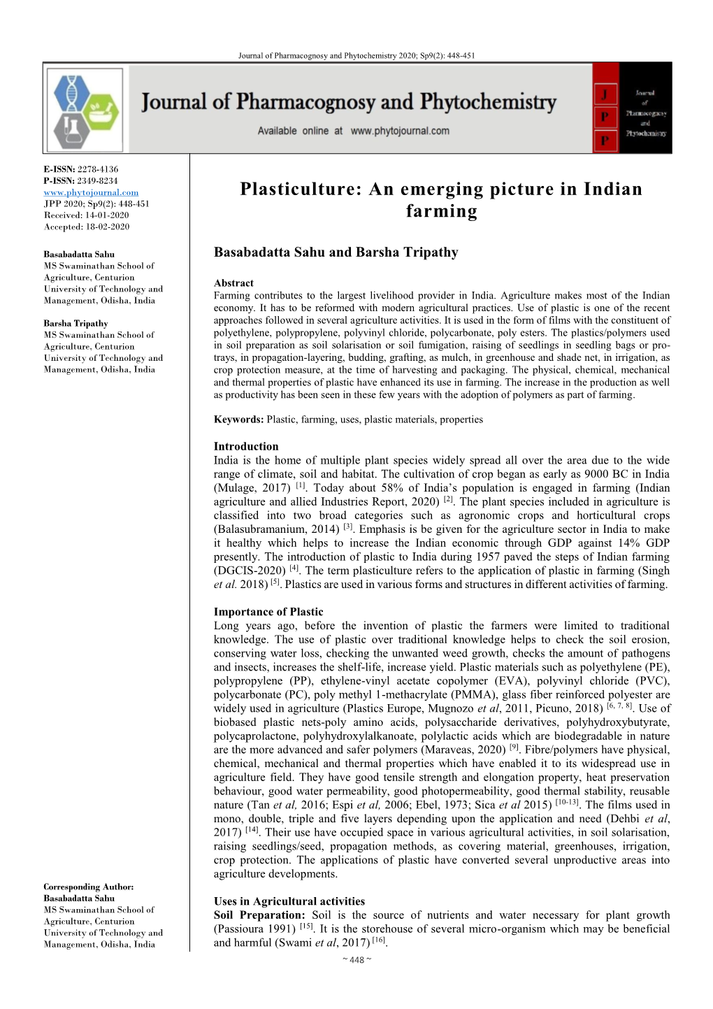 Plasticulture: an Emerging Picture in Indian Farming