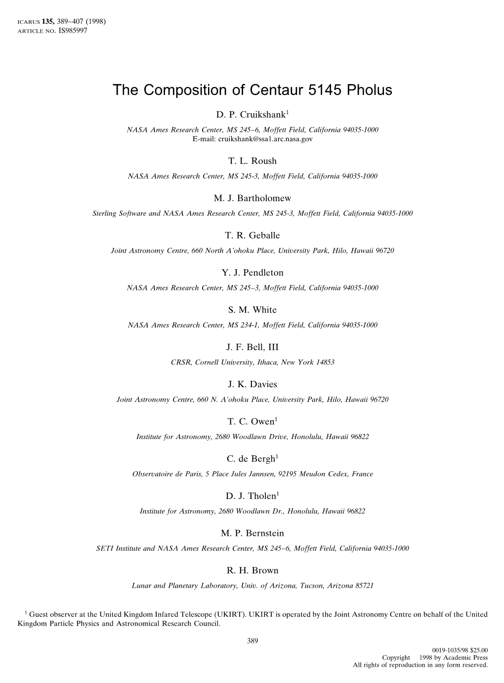 The Composition of Centaur 5145 Pholus