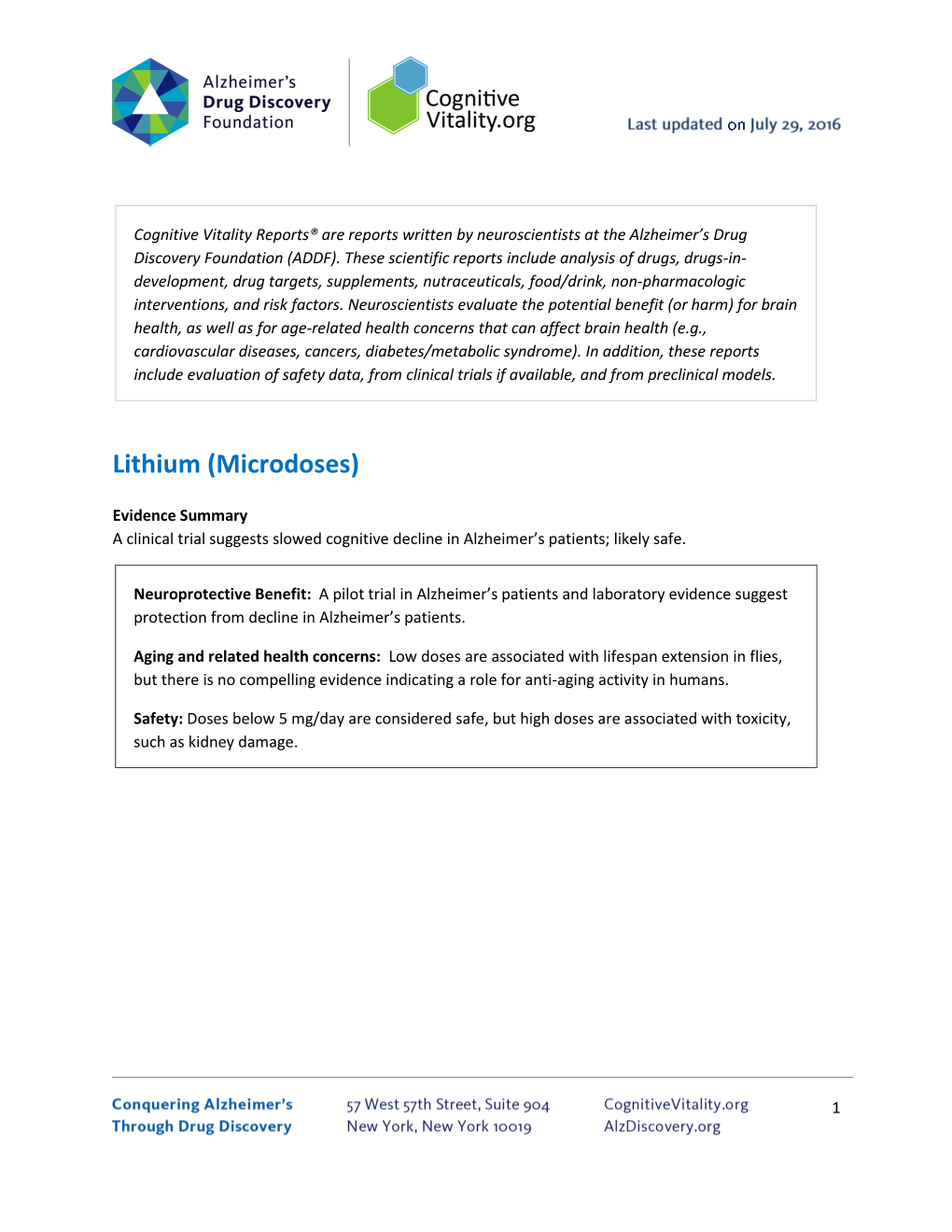 Lithium (Microdoses)