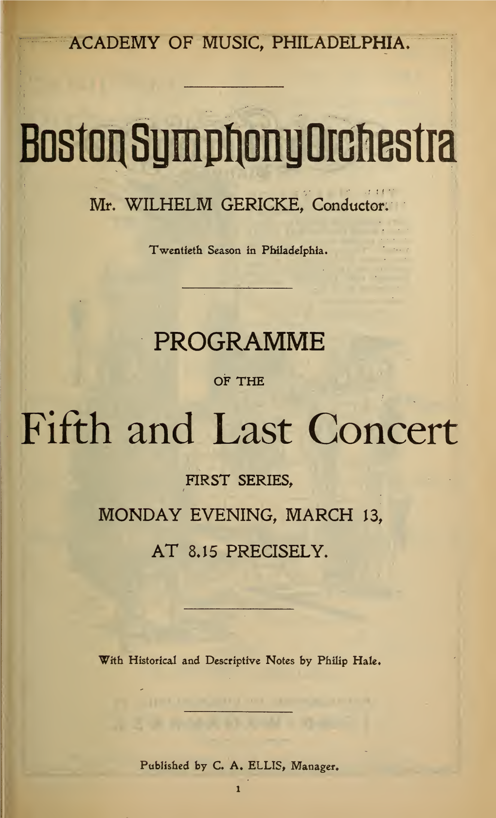 Boston Symphony Orchestra Concert Programs, Season 24,1904