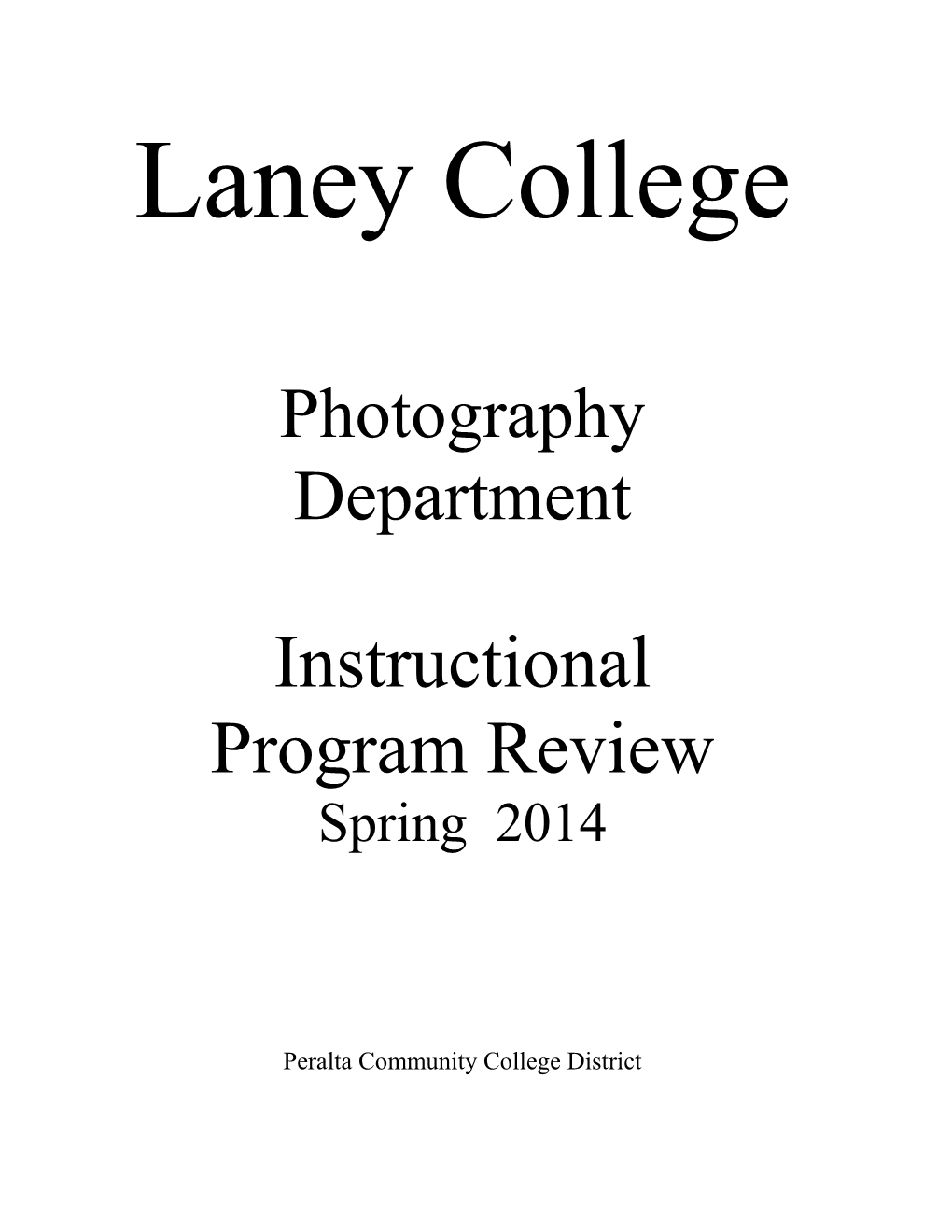 Instructional Program Review Spring 2014