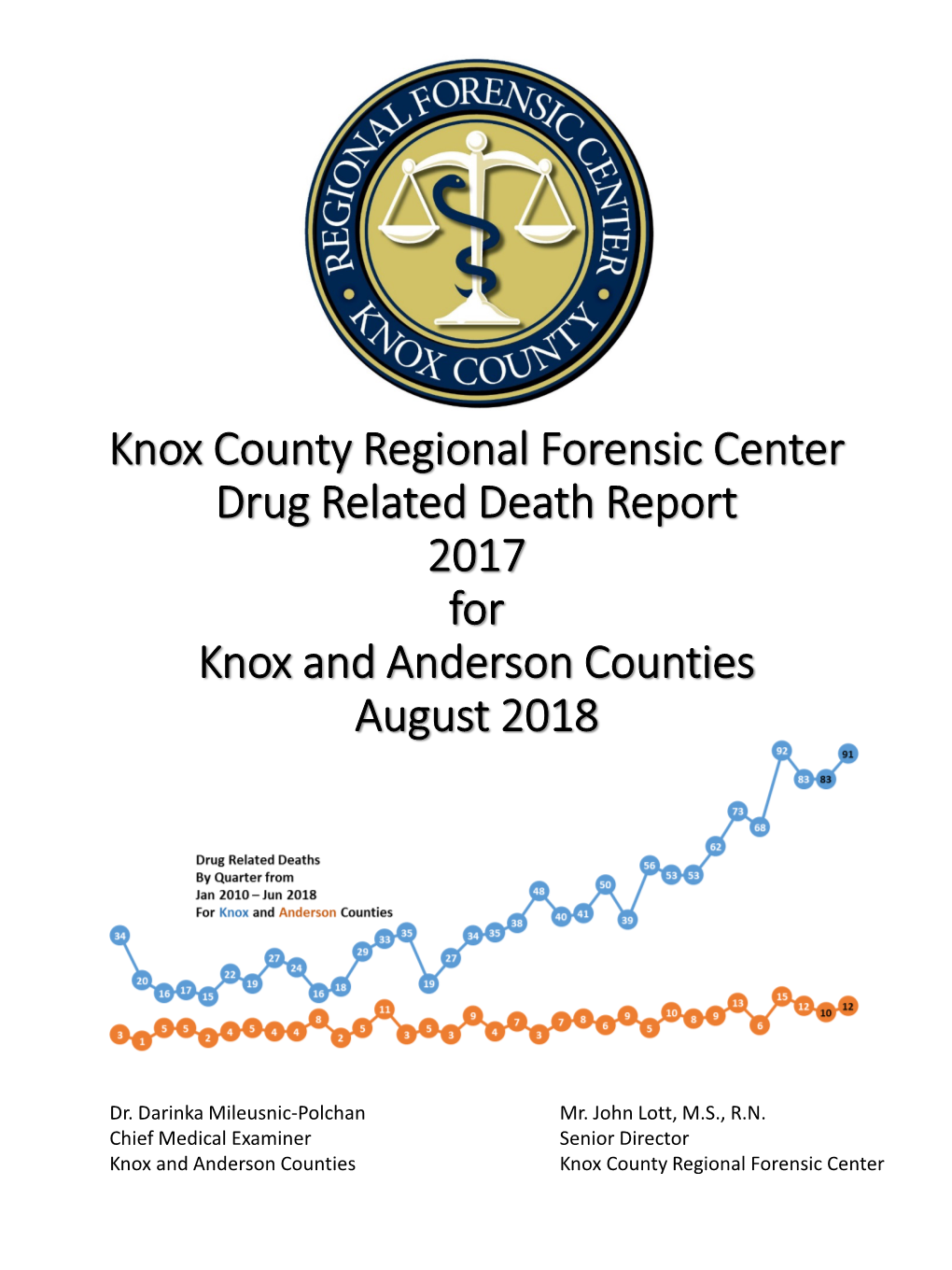 Knox County Regional Forensic Center Drug Related Death Report 2017 for Knox and Anderson Counties August 2018