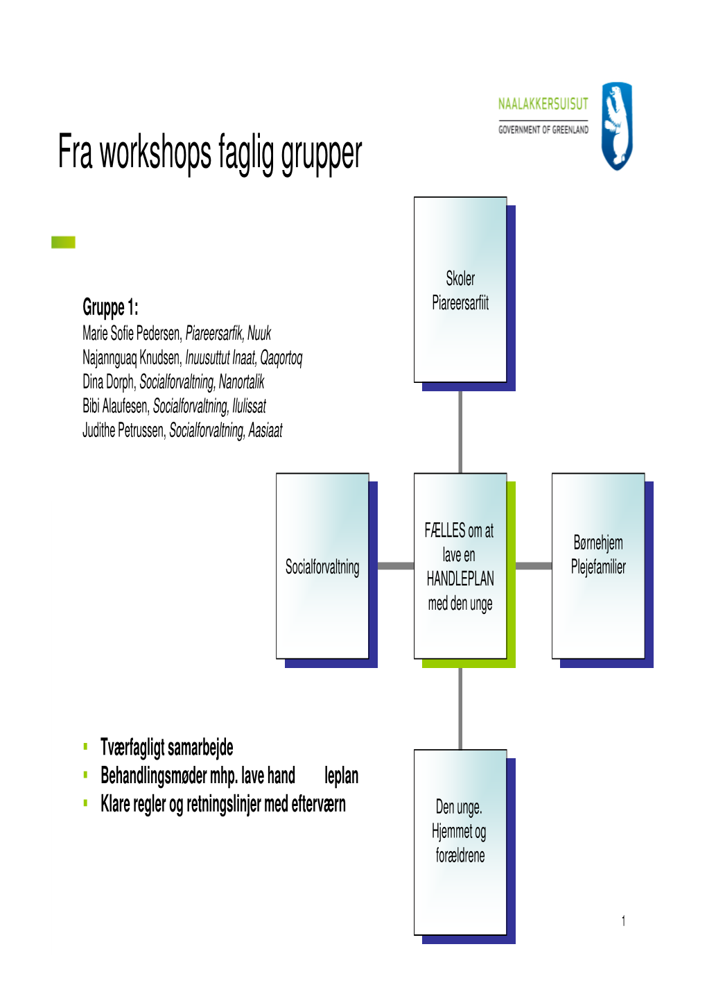 Fra Workshops Faglig Grupper