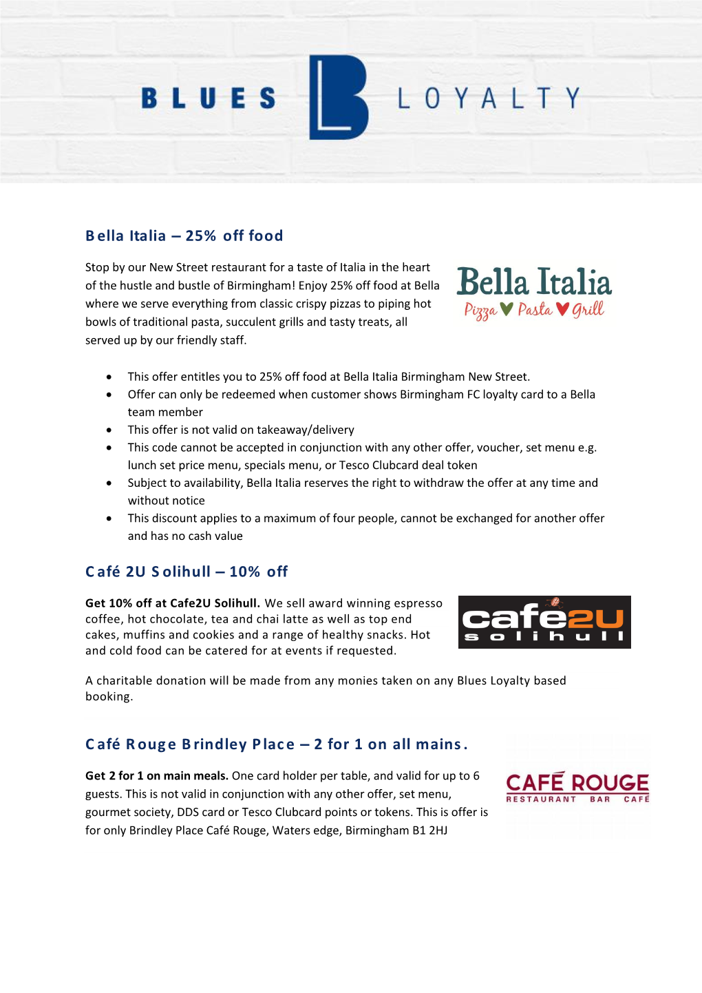 Bella Italia – 25% Off Food