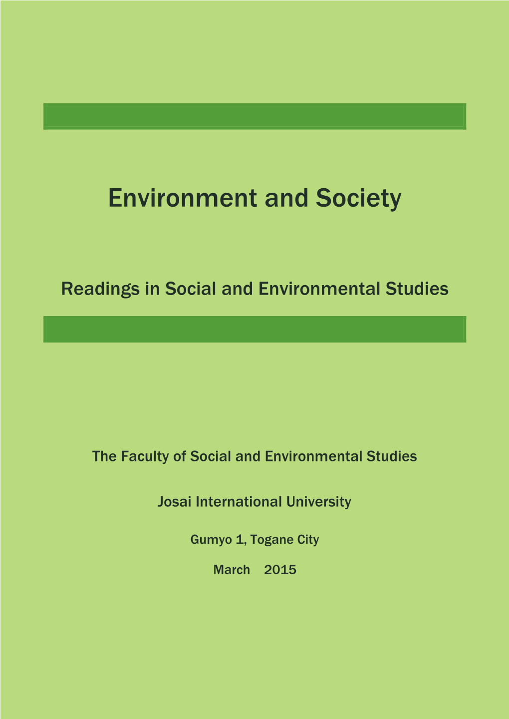 Environment and Society