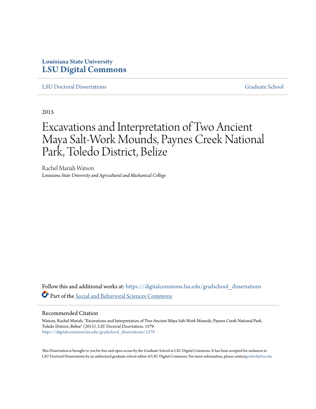 Excavations and Interpretation of Two Ancient Maya Salt-Work Mounds