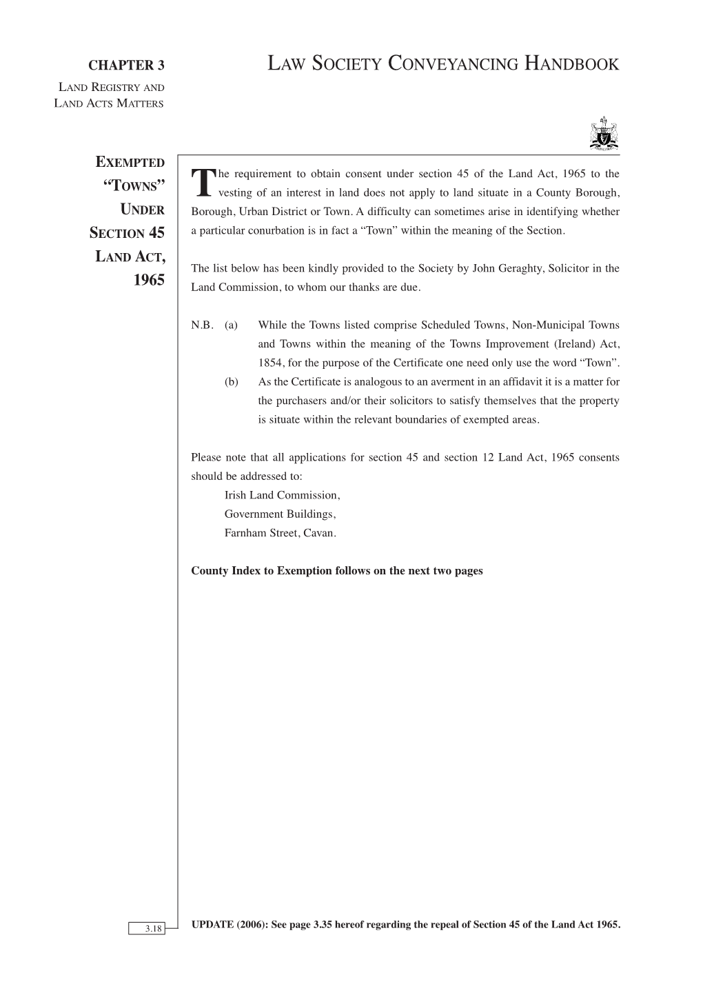 Law Society Conveyancing Handbook Land Registry and Land Acts Matters