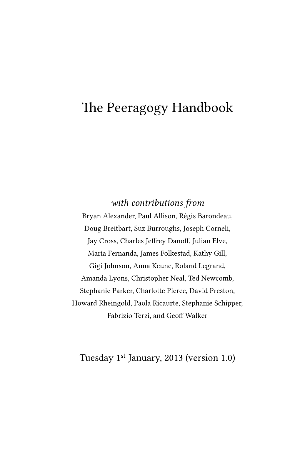 E Peeragogy Handbook