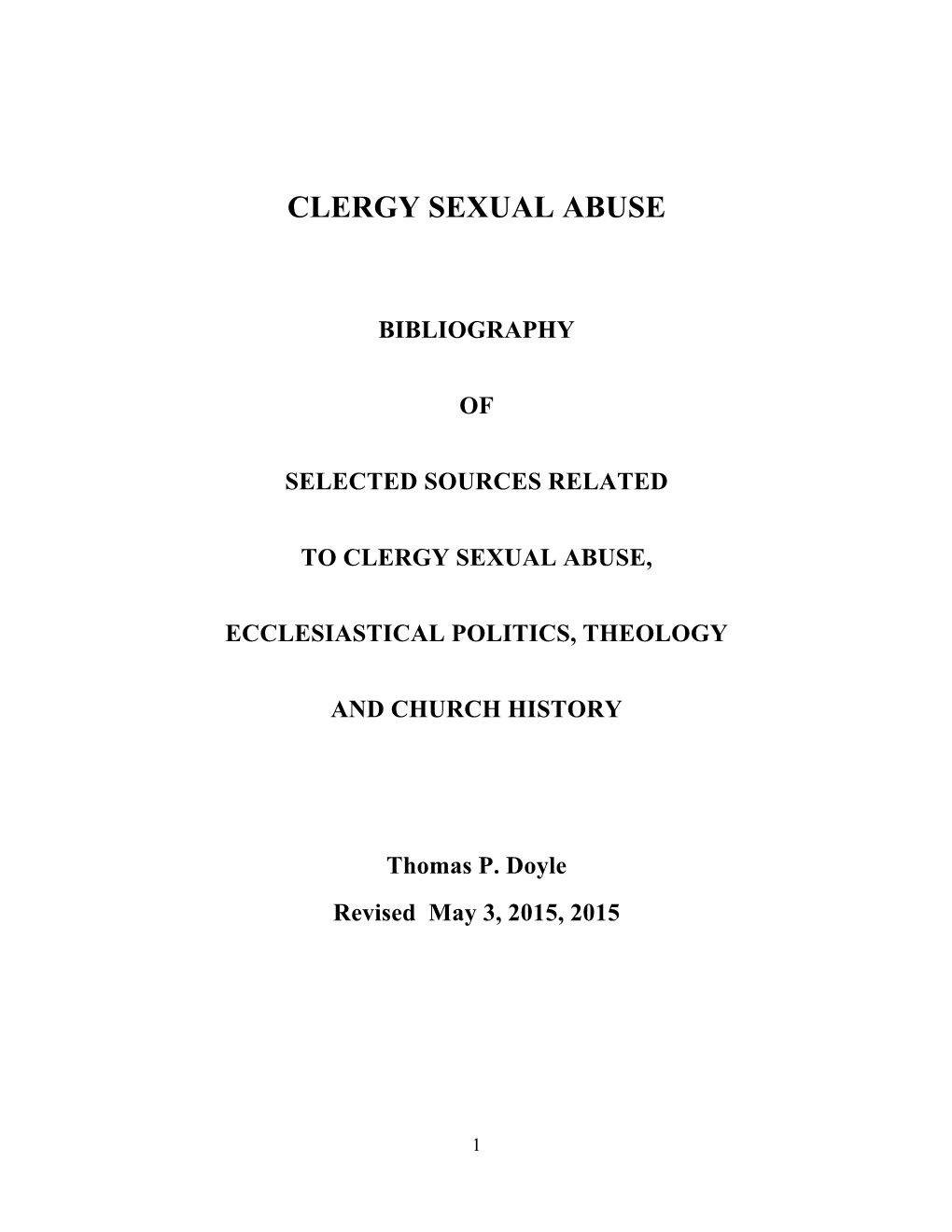 Clergy Sexual Abuse