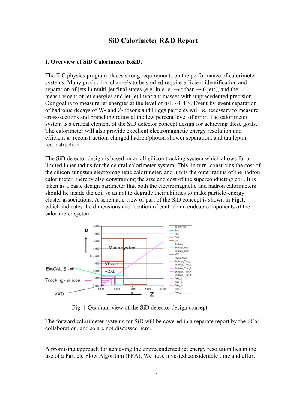 Sid Calorimeter R&D Report