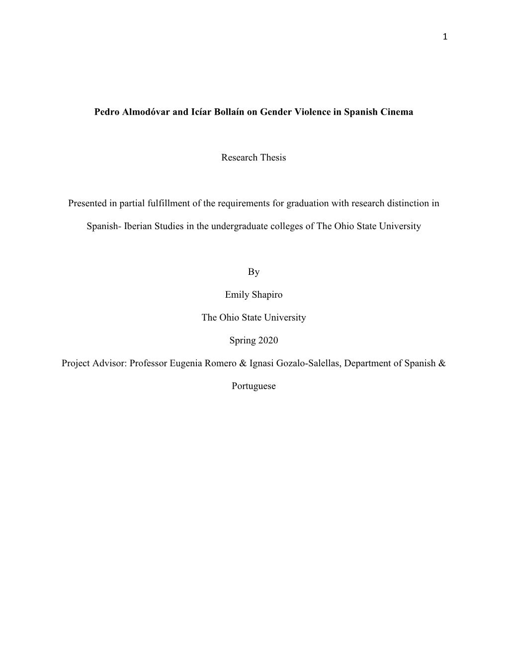 1 Pedro Almodóvar and Icíar Bollaín on Gender Violence in Spanish