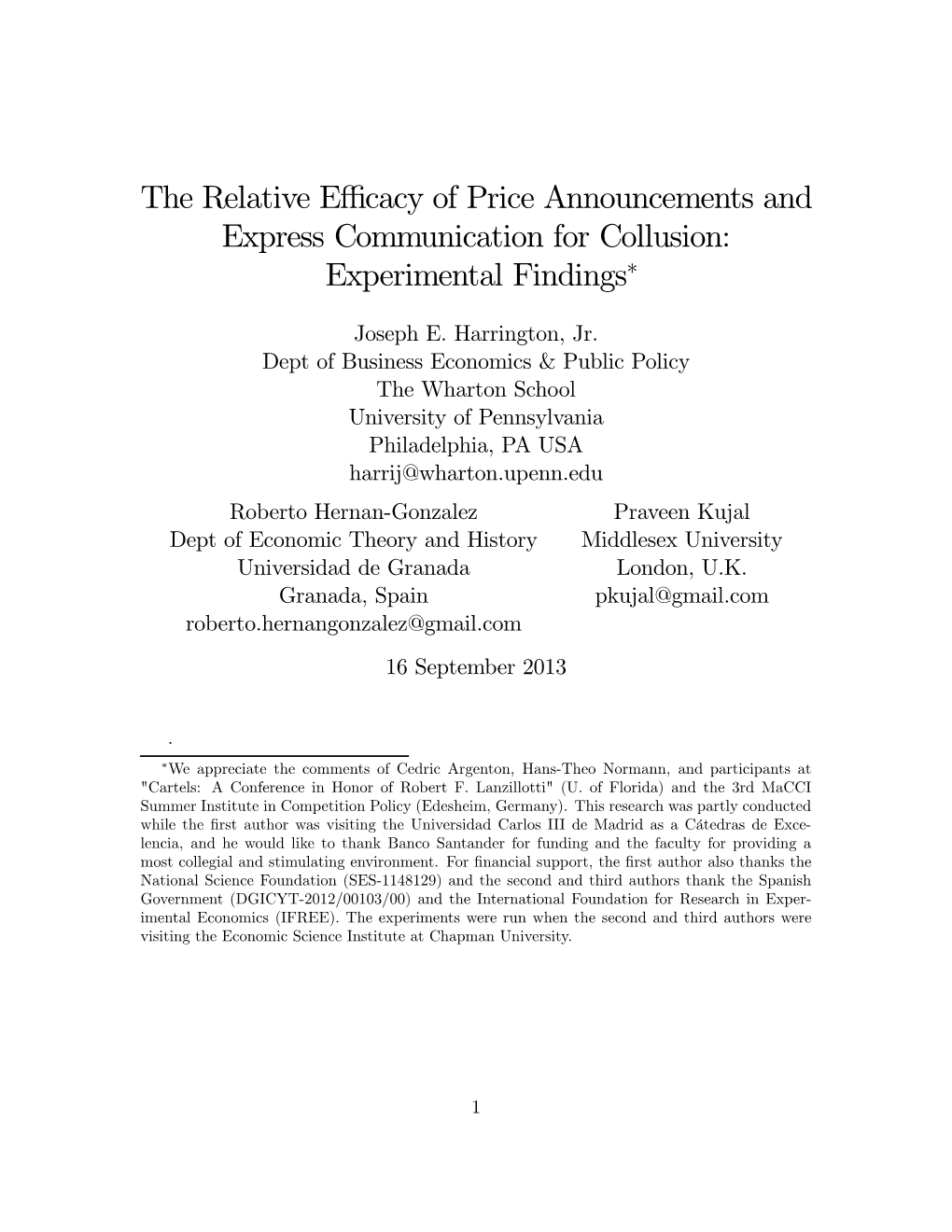 The Relative Efficacy of Price Announcements and Express