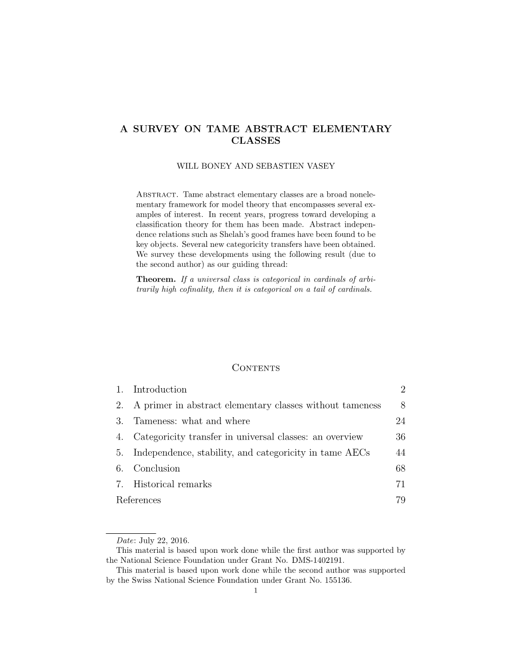 A Survey on Tame Abstract Elementary Classes