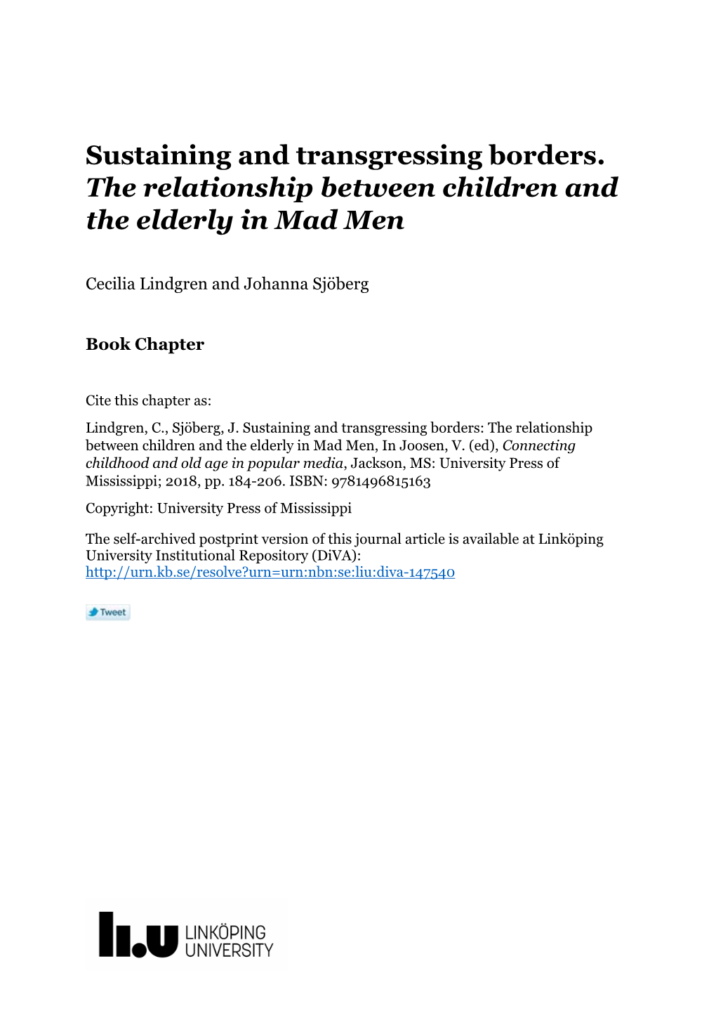 The Relationship Between Children and the Elderly in Mad Men