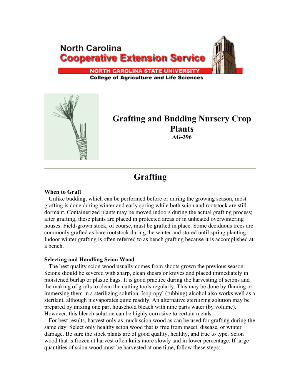 Grafting and Budding Nursery Crop Plants AG-396