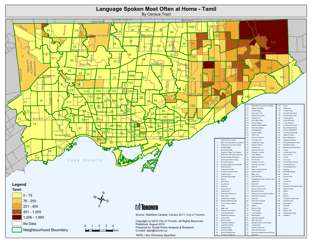 Tamil by Census Tract