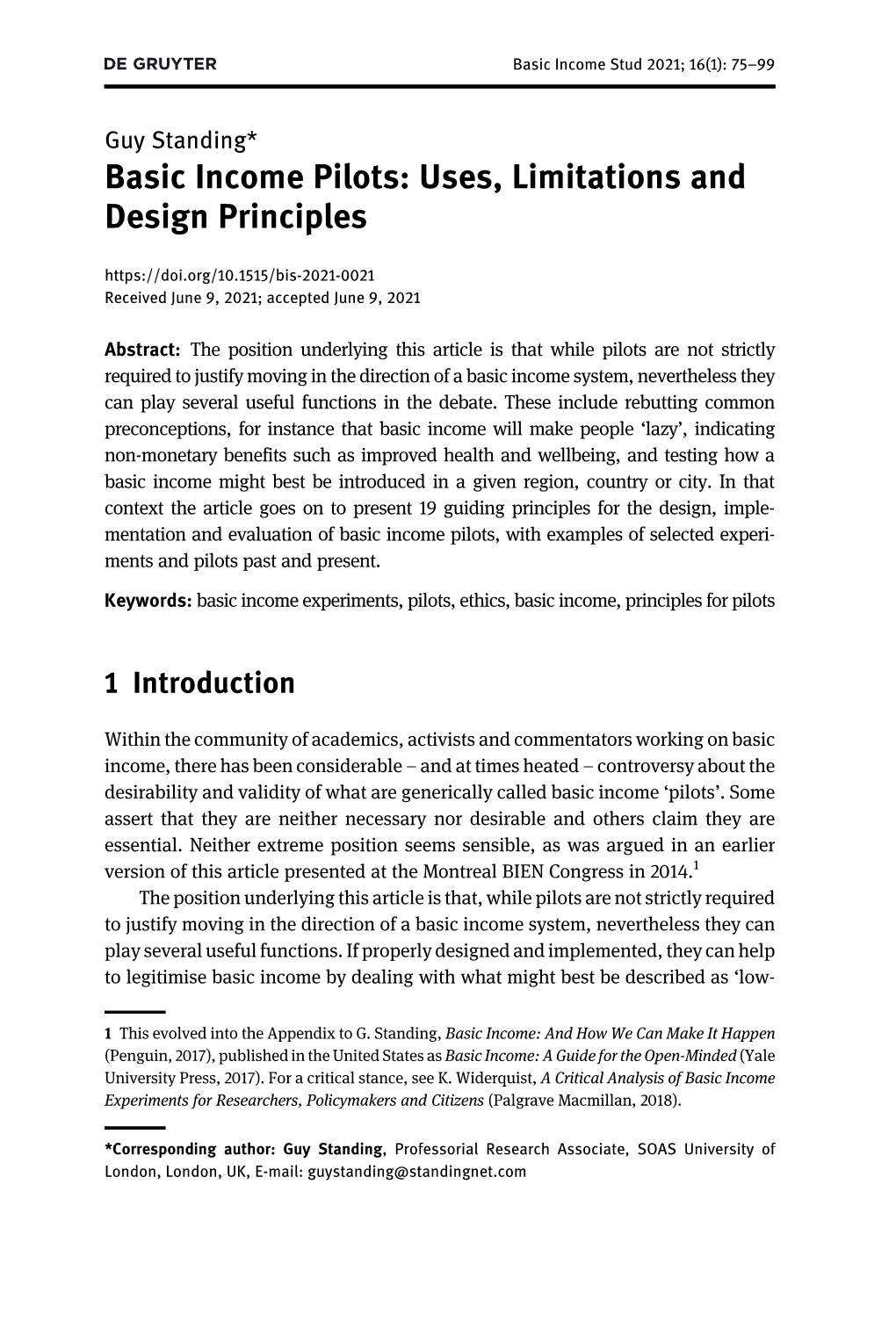 Basic Income Stud 2021; 16(1): 75–99
