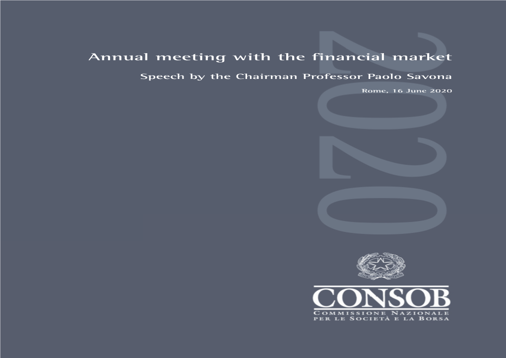 Annual Meeting with the Financial Market