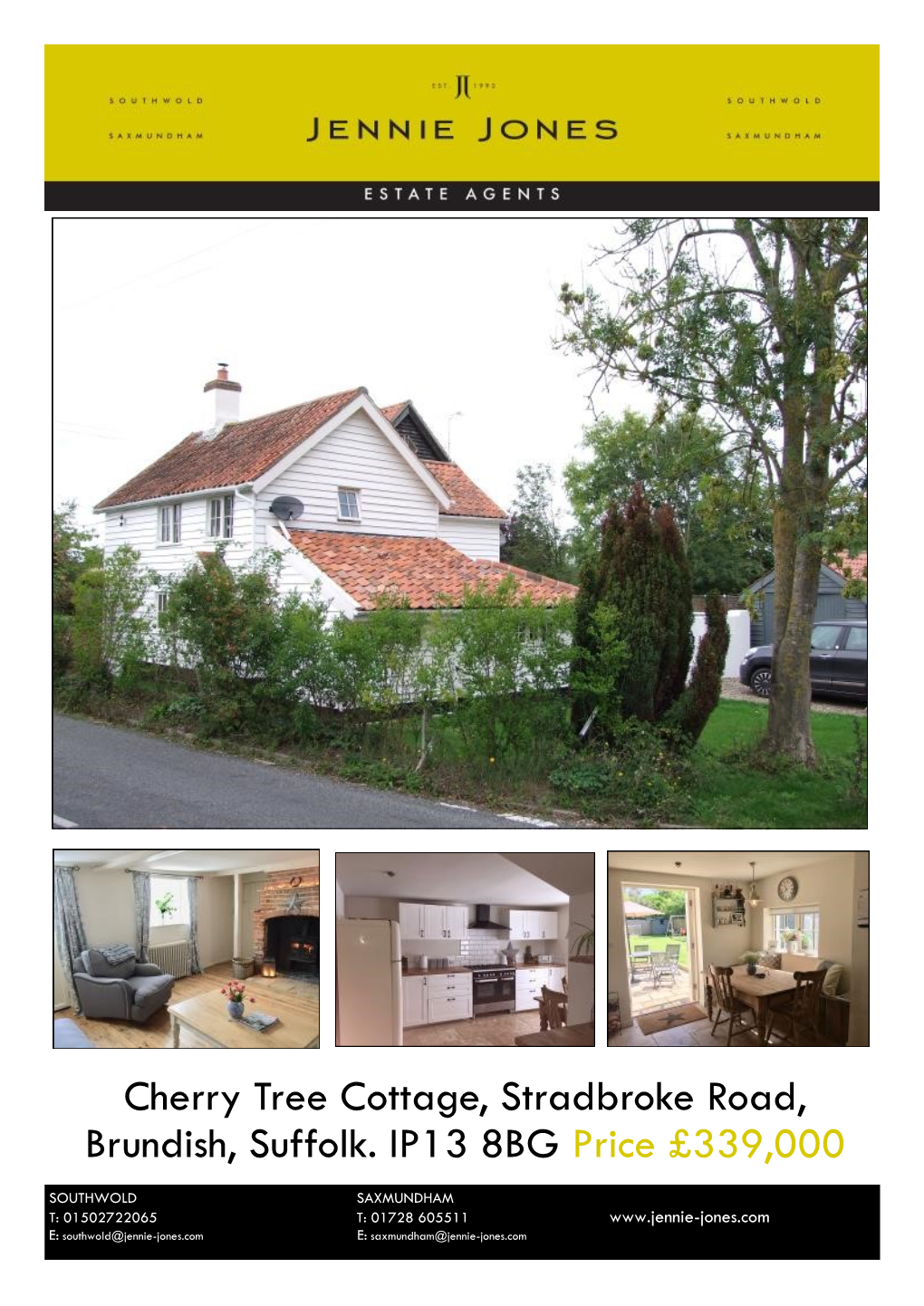 Cherry Tree Cottage, Stradbroke Road, Brundish, Suffolk. IP13 8BG Price £339,000