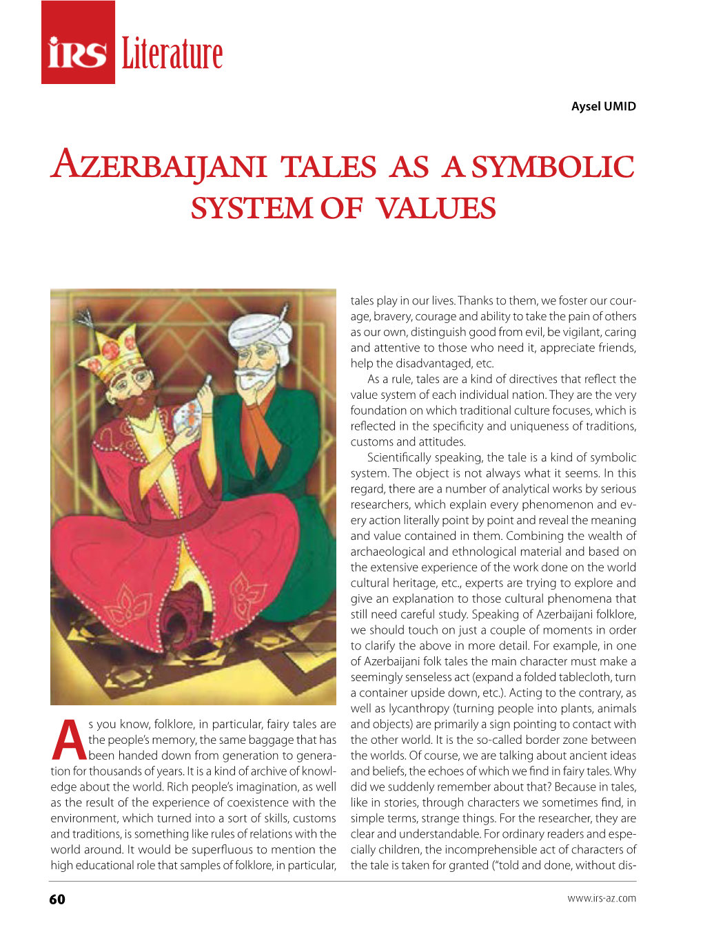Azerbaijani Tales As a Symbolic System of Values