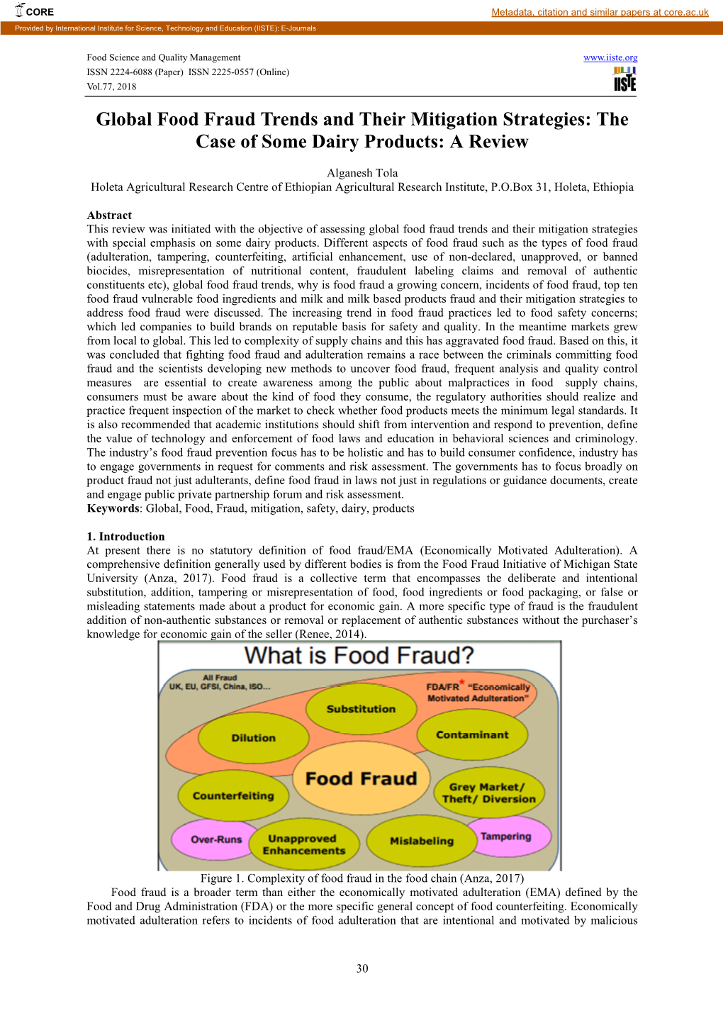 Global Food Fraud Trends and Their Mitigation Strategies: the Case of Some Dairy Products: a Review