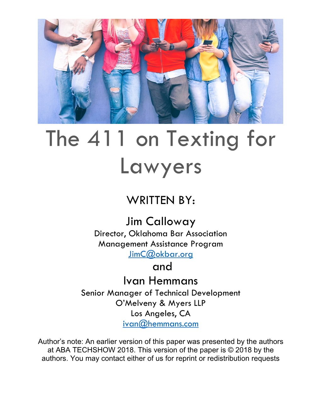 The 411 on Texting for Lawyers