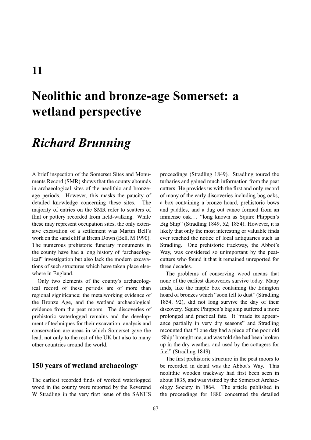 Neolithic and Bronze-Age Somerset: a Wetland Perspective