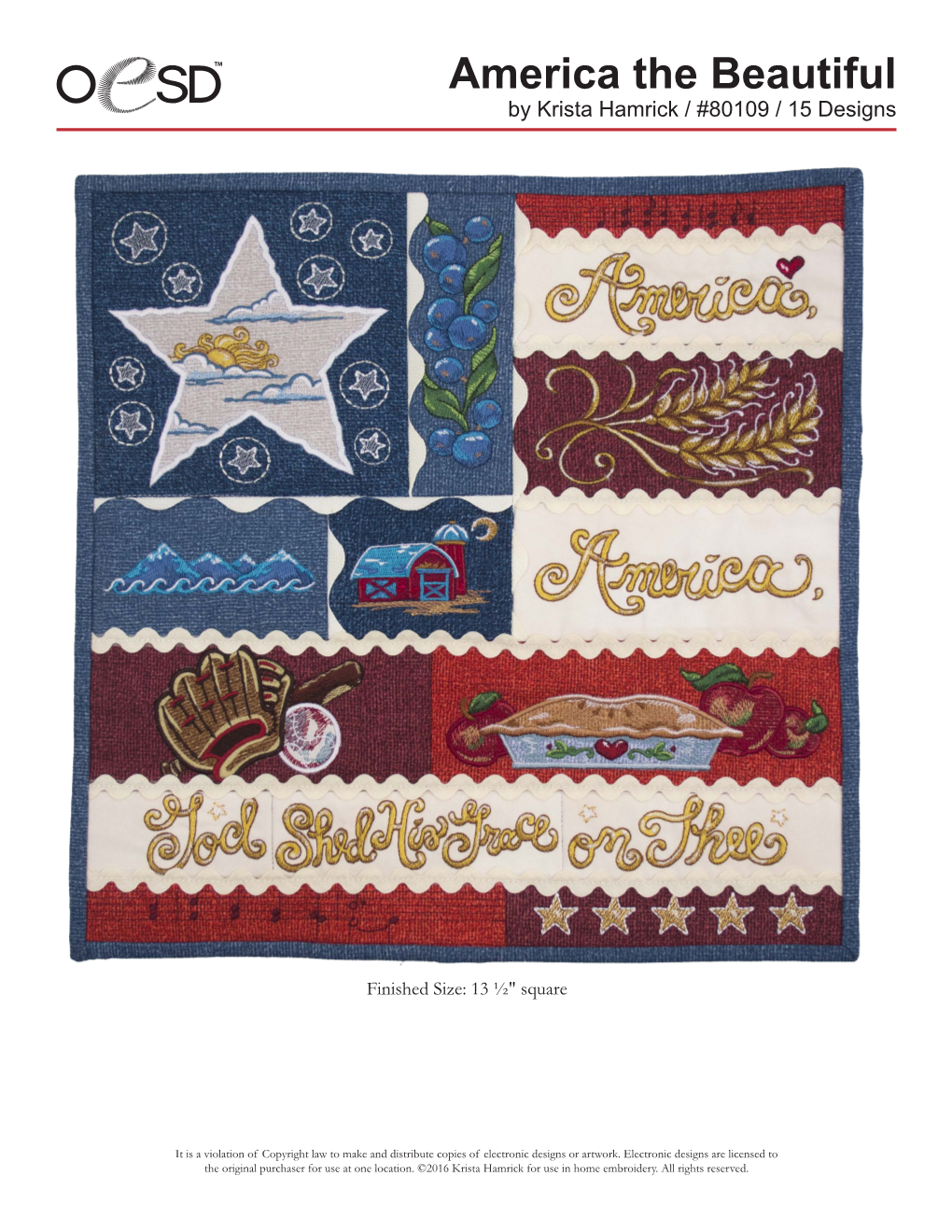 America the Beautiful by Krista Hamrick / #80109 / 15 Designs