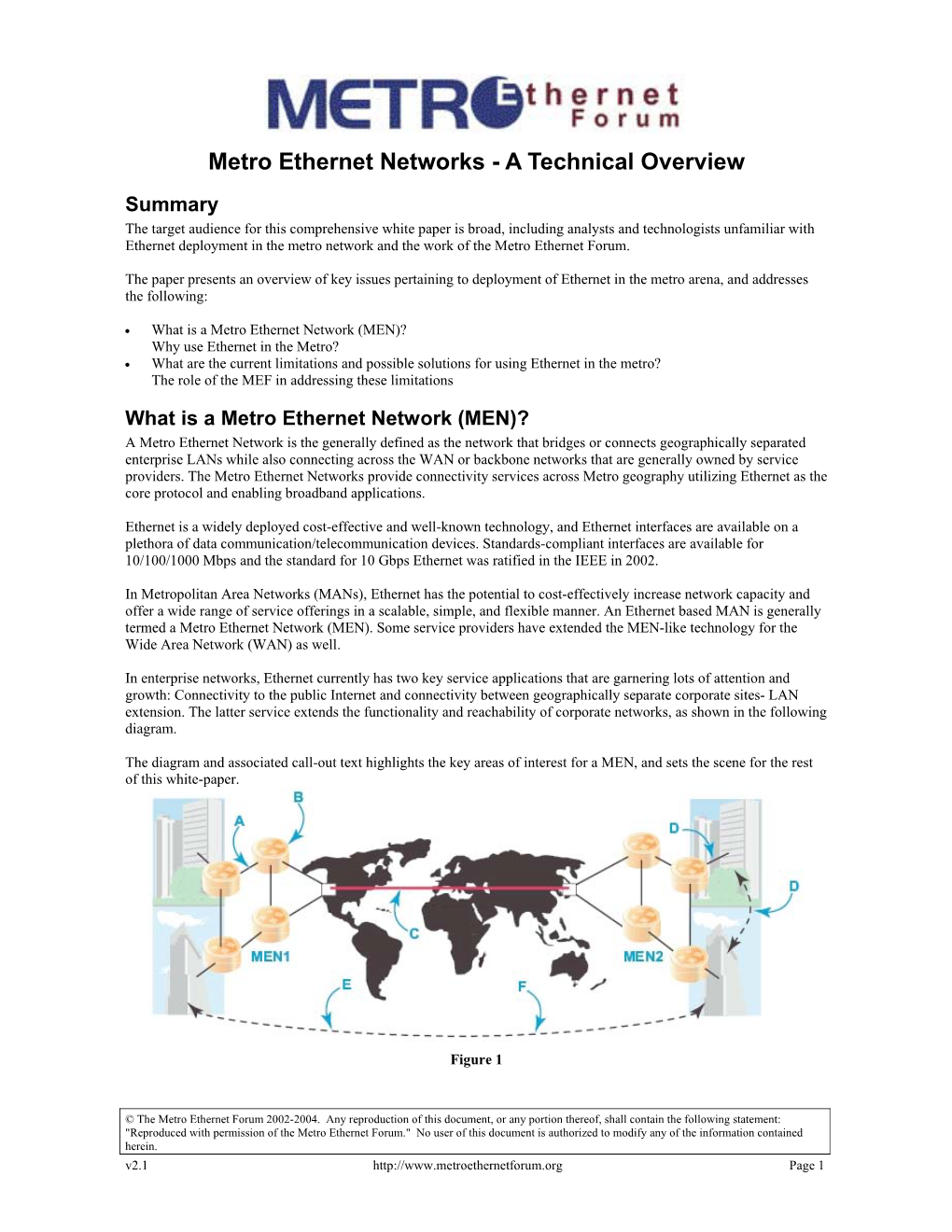 Metro Ethernet Networks - a Technical Overview