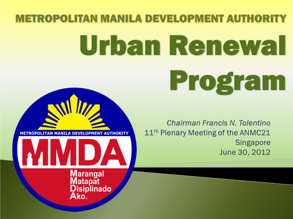 Metro Manila Re-Greening Program Objectives