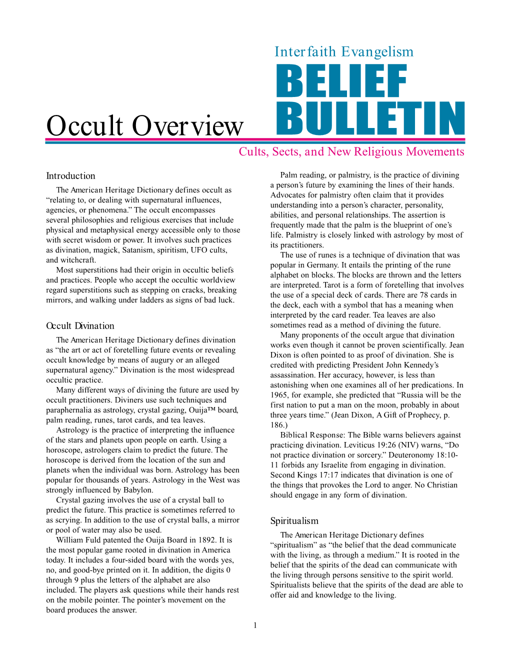 010289 Occult Overview