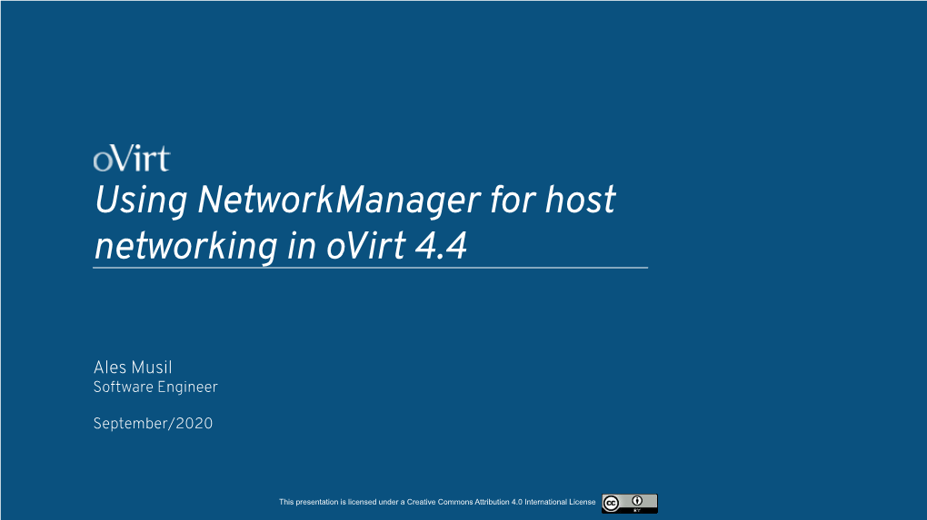 Using Networkmanager for Host Networking in Ovirt 4.4