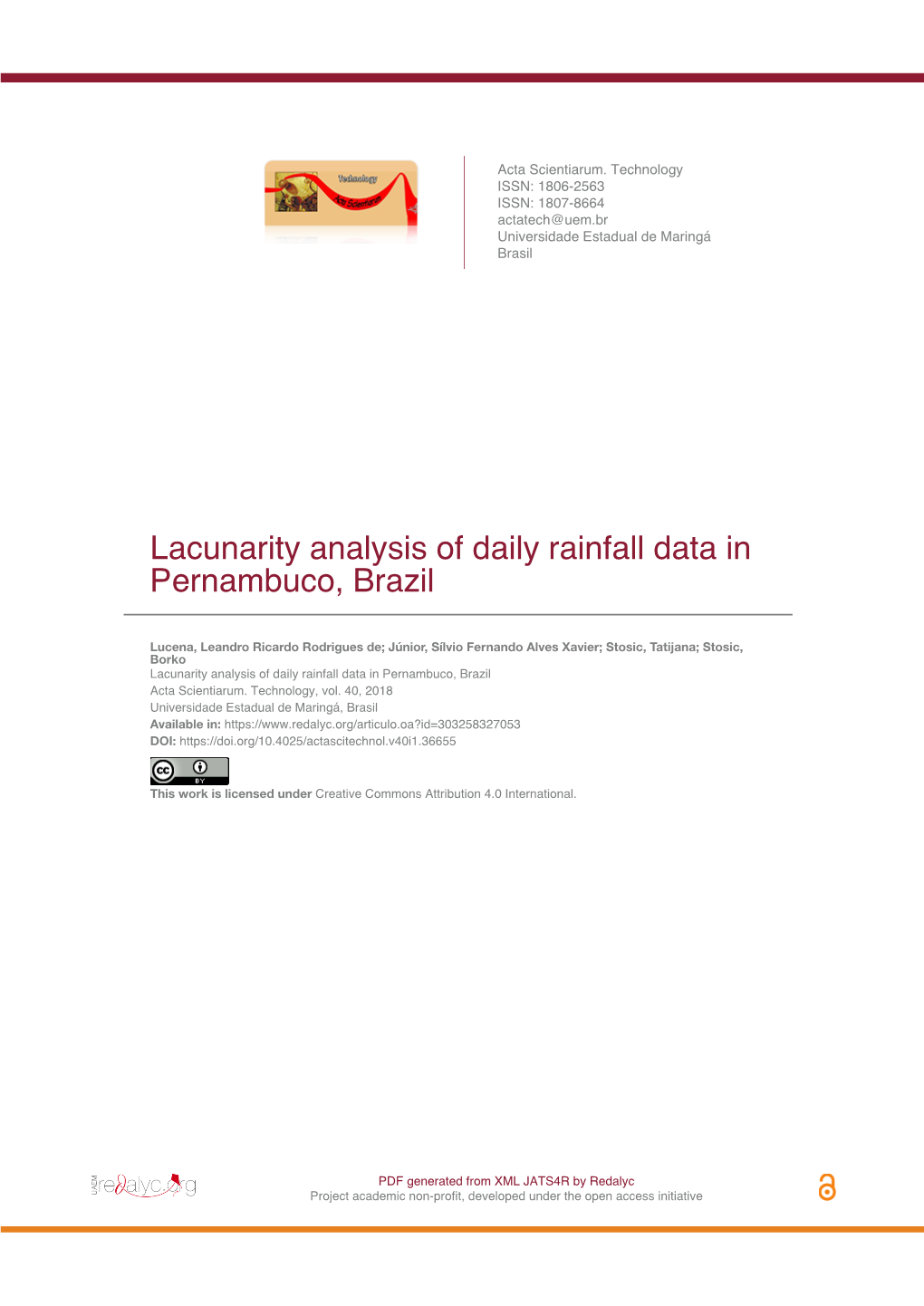 Lacunarity Analysis of Daily Rainfall Data in Pernambuco, Brazil