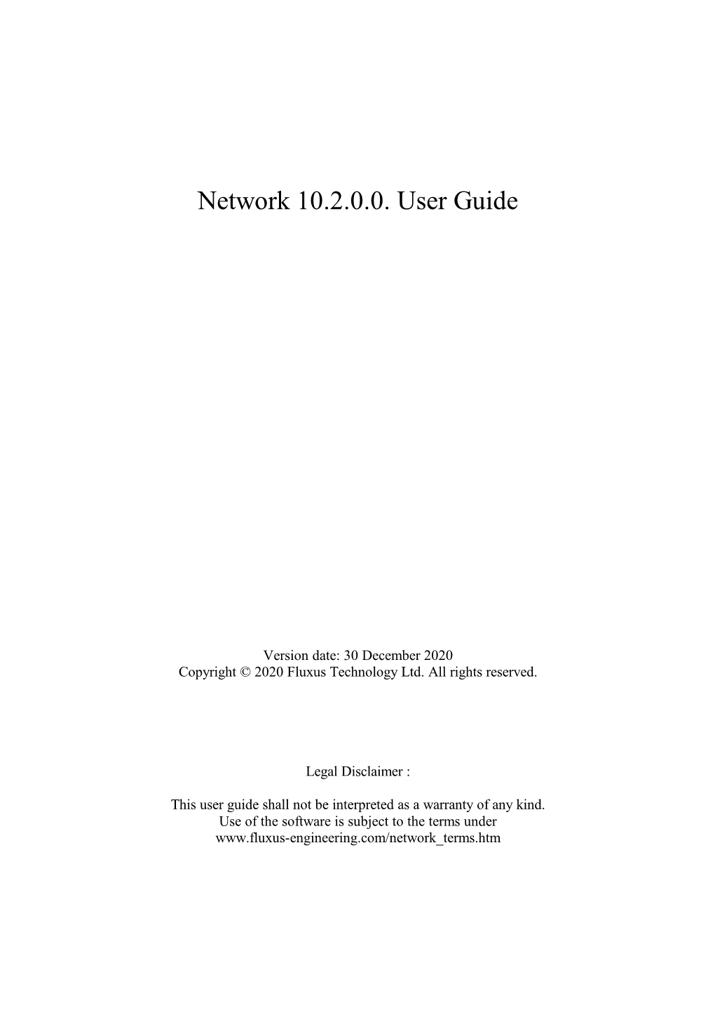 Network 10.2.0.0. User Guide